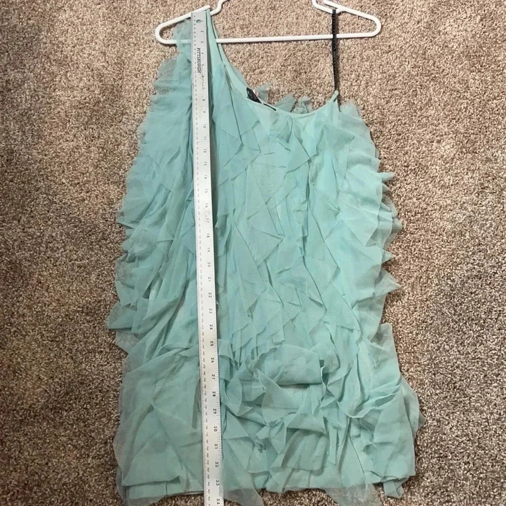 Twelve by Twelve One Shoulder Ruffle Dress in Light Blue - Picture 6 of 7